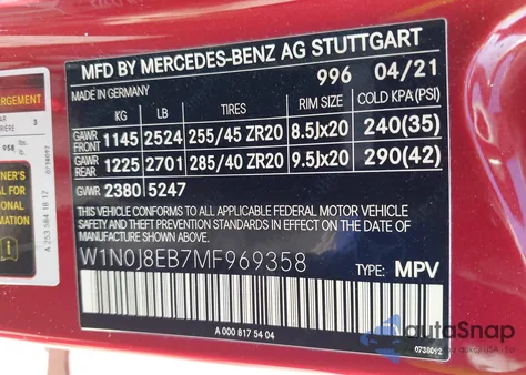 2021 Mercedes-Benz Glc 300 4Matic Coupe z USA, uszkodzony, nr VIN W1N0J8EB7MF969358